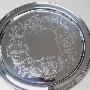 Vintage Silver Domed Lid Serving Tray